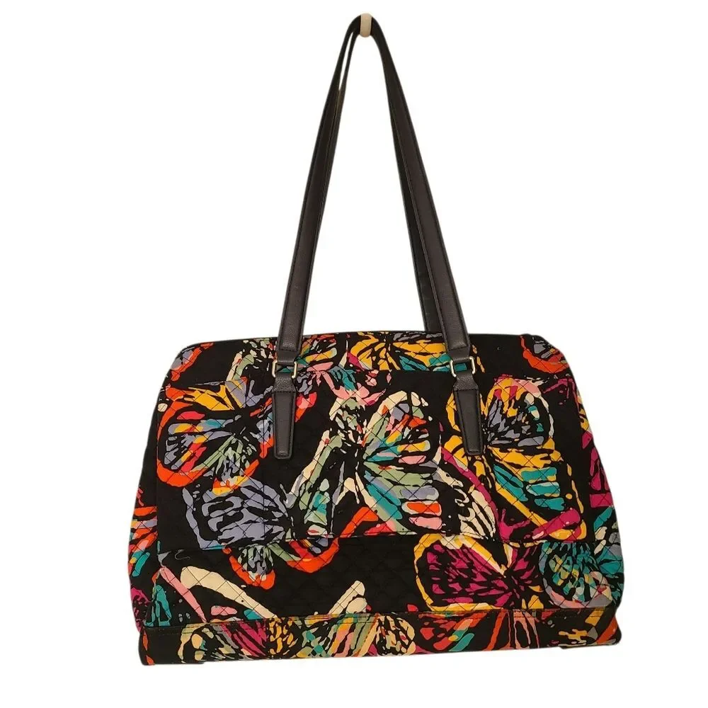 vera bradley RARE butterfly flutter double handle travel laptop bag retired